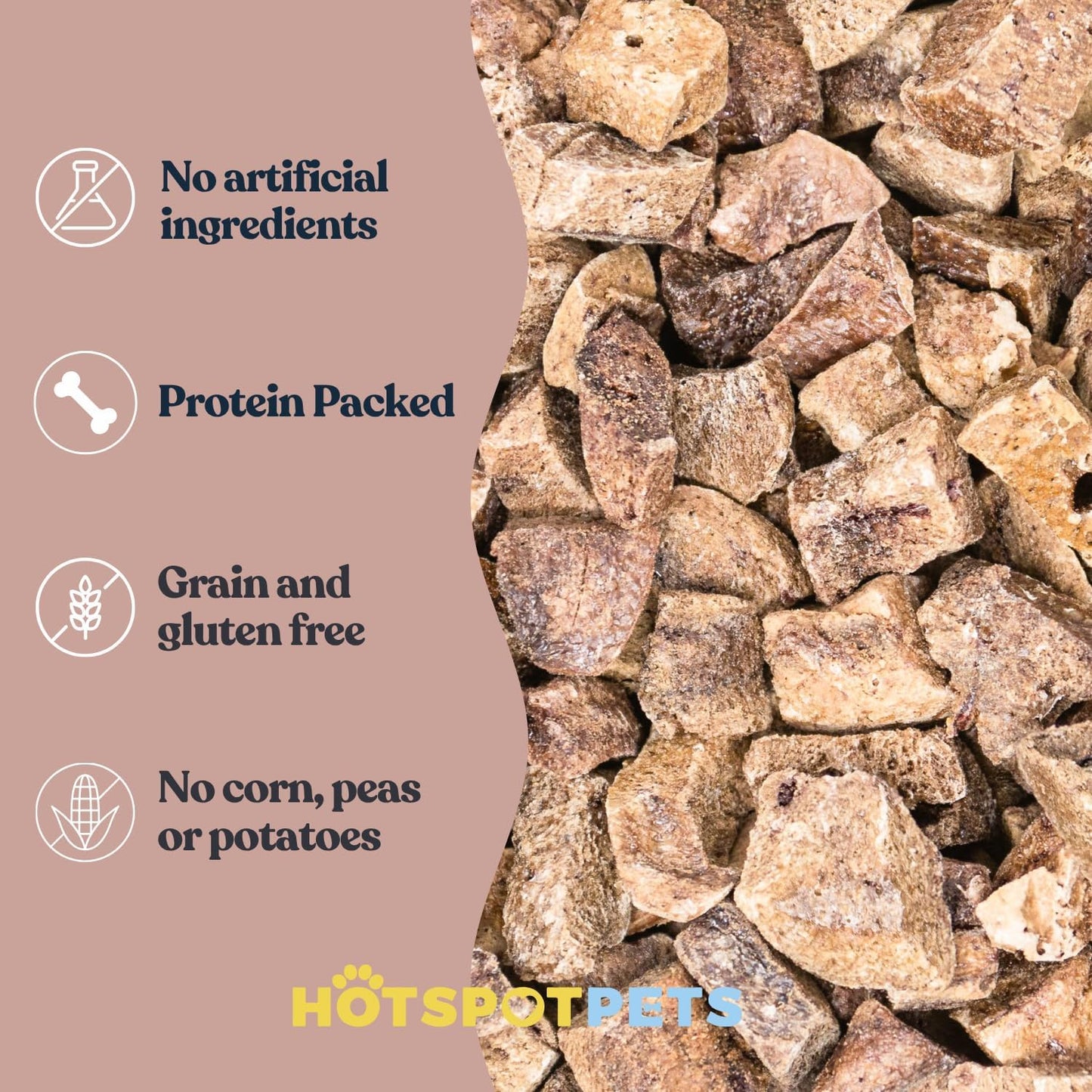 hotspot pets Freeze Dried Pork Liver Treats for Cats & Dogs - Made in USA (1 Pound Value Bag) Single Ingredient, High Protein, All Natural, Grain-Free - Perfect for Training, Topper or Snack
