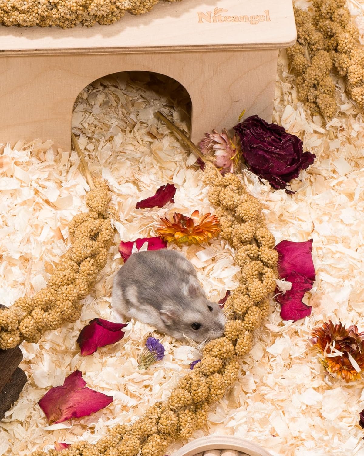 Niteangel Natural & Soft Hamster Bedding Mate Small Animal Habitat Decor for Syrian Dwarf Hamsters Gerbils Mice Degus Bunny or Other Small-Sized Pet