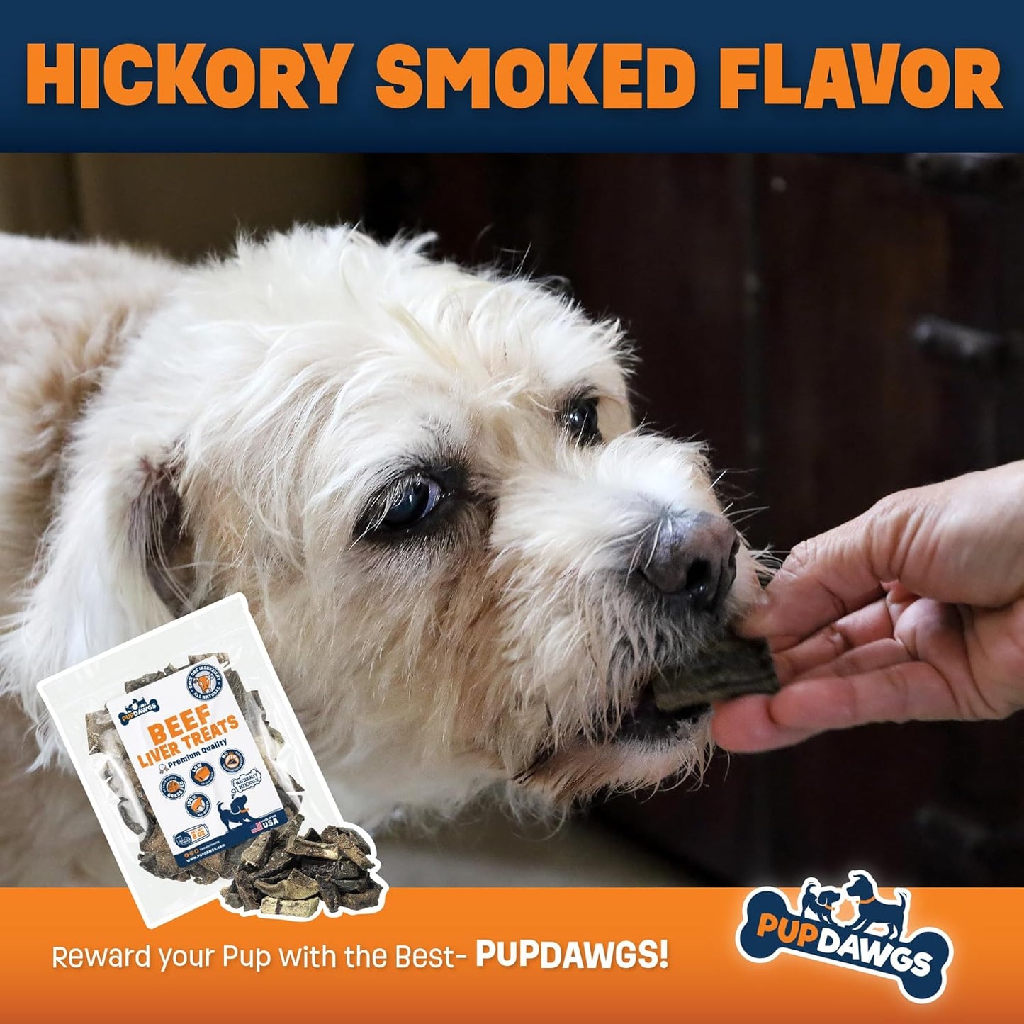Hickory Smoked Flavor Beef Liver Treats, 1lb - All-Natural Dehydrated Dog Treats - Nutritious Training Treats for Dogs Made in USA