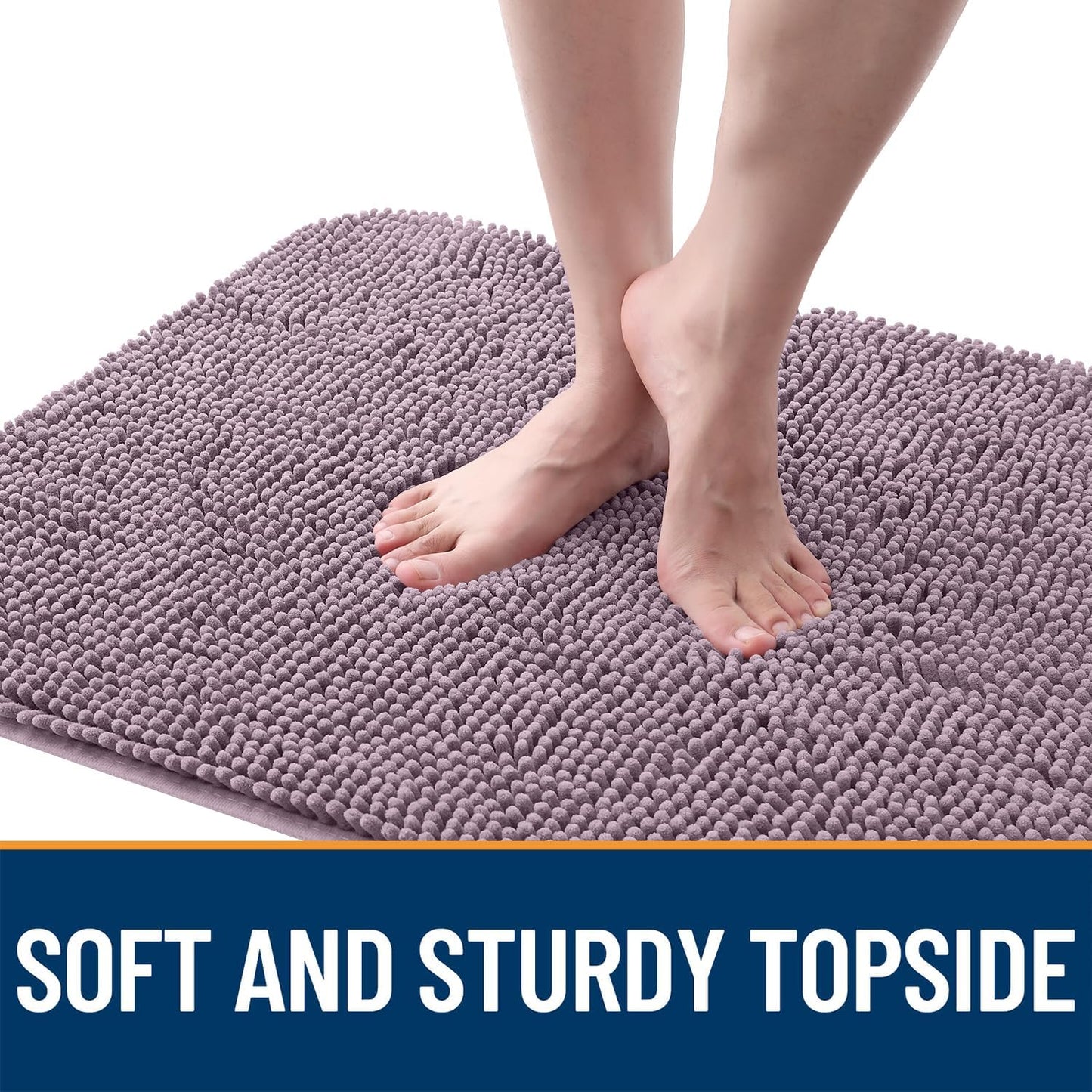 OLANLY Dog Door Mat for Muddy Paws 59x24, Absorbs Moisture and Dirt, Absorbent Non-Slip Washable Doormat, Quick Dry Chenille Mud Mat for Dogs, Entry Indoor Entryway Carpet for Inside Floor, Deep Plum