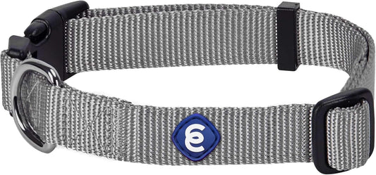 Blueberry Pet Essentials Small Dog Collar in Flint Gray | Adjustable & Eco-Friendly Durable Nylon Strap | Classic Collar for Small Dogs, Boy & Girl Pets