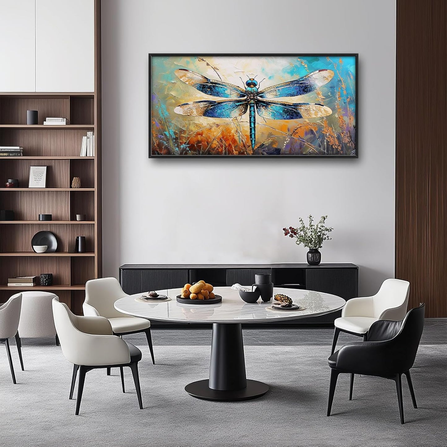 Quorin Dragonfly Large Wall Art Abstract Dragonfly Pictures Wall Decor Colorful Canvas Print Painting Artwork for Bathroom Living Room Bedroom 60L x 30W