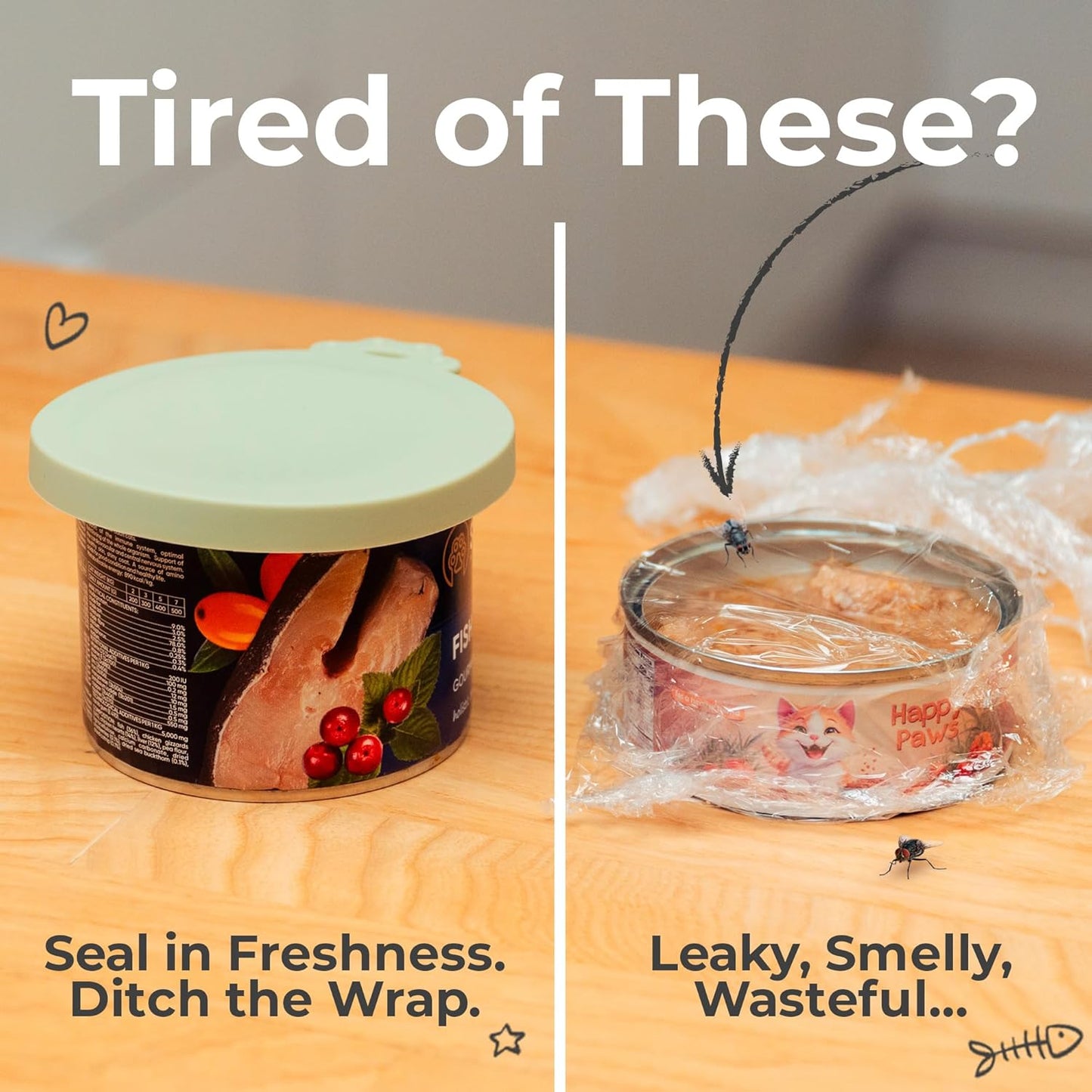 3 Pack Universal Pet Food Can Covers Lids - One fit 3 Standard Size Cans for Cats and Dogs Food Cans - Easy to Clean - Safe Silicone - Emerald Wave