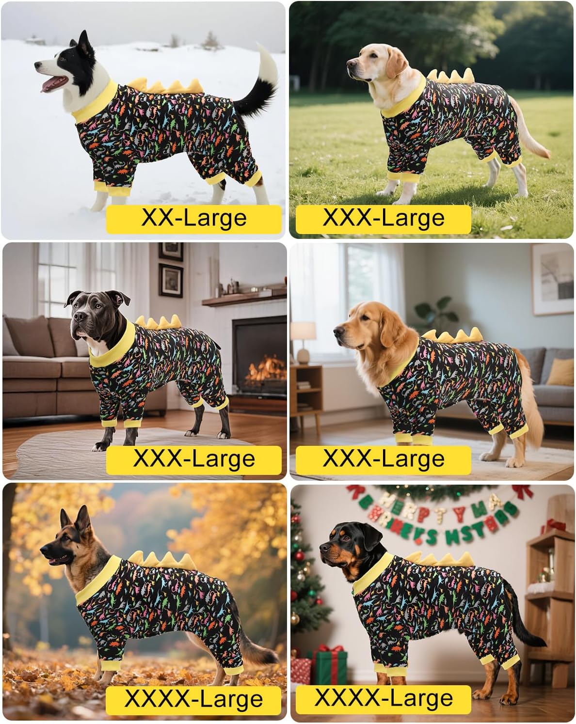 CuteBone Dinosaur Costume Dog Pajamas, Stretchy Spandex Crystal Velvet Sleepwear Coat for Small Dogs, Soft & Warm Pet Outfit Clothes for Cold Weather, Cozy Pullover Design COSP01-3XL