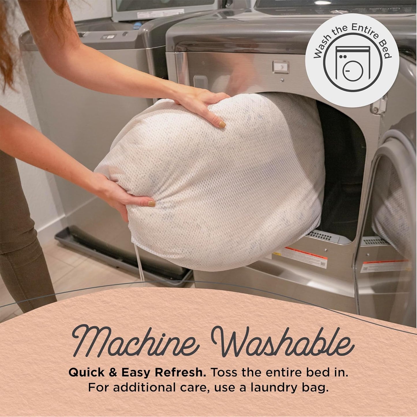 Best Friends by Sheri Original Calming Donut Dog and Cat Bed, Lux Faux Fur, Oyster, XS (18in x 18in) - Anxiety Relief for Pets Up to 10 lbs