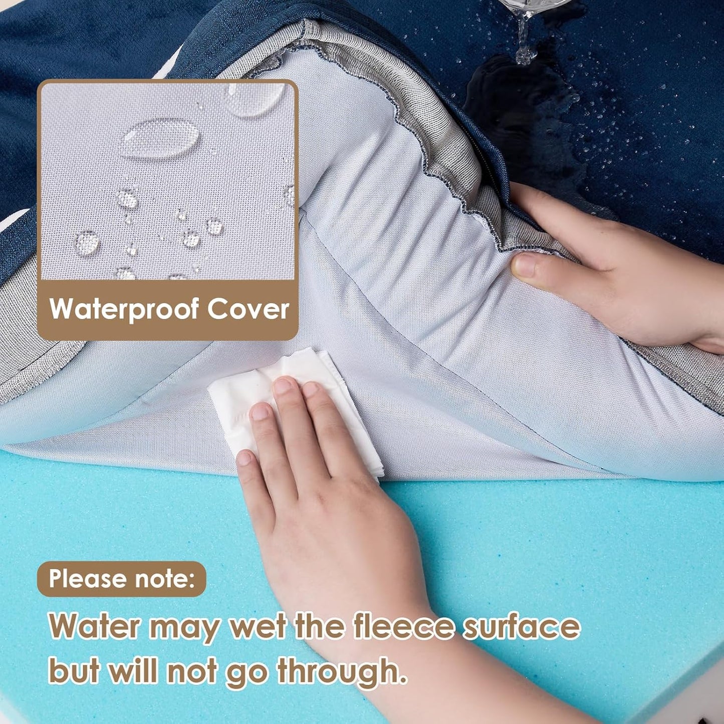 EHEYCIGA Orthopedic XL Dog Beds, Waterproof Memory Foam Dog Bed for Extra Large Dogs, Non-Slip Bottom and Egg-Crate Foam Big Pet Couch Bed with Washable Removable Cover, Navy