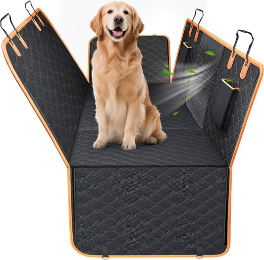 MIXJOY XL Dog Back Seat Extender for Truck, Hard Bottom Dog Car Seat Cover for Back Seat, Waterproof Dogs Backseat Cover for Crew Cab Truck and Large SUV, Waterproof Backseat Dog Hammock for Truck