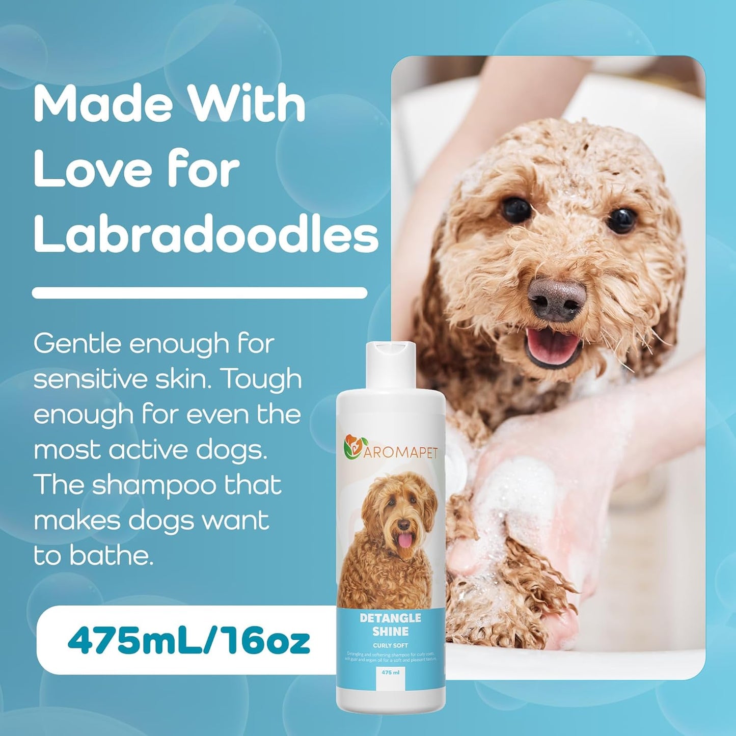 Sensitive Care -Tangle-Free-Silky Shine Softening and detangling Shampoo, Delicate Coat Clean & Odor Control Shampoo – Advanced Shine Formula for Dogs (Doodle & Poodle, 16 Fluid Ounces)