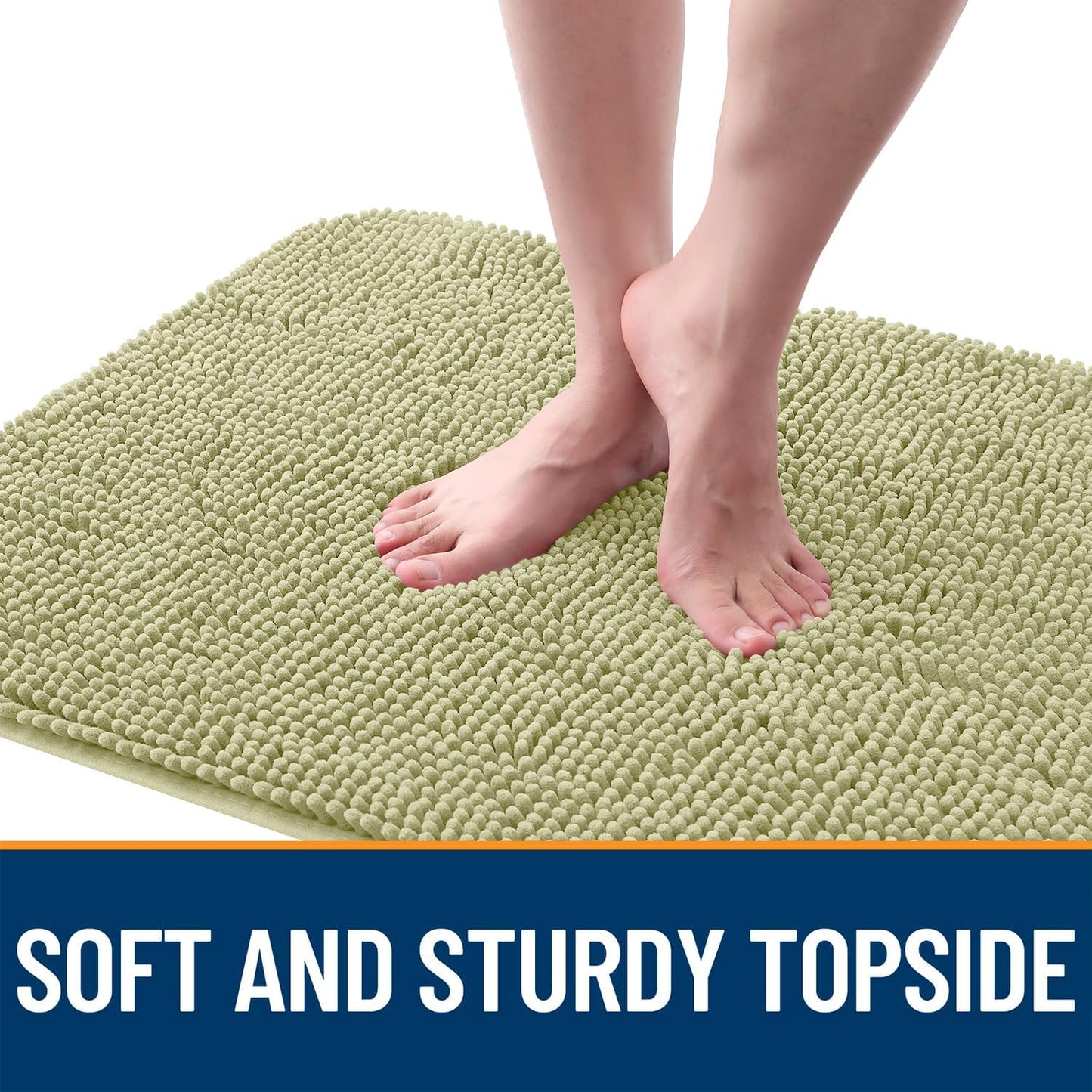 OLANLY Dog Door Mat for Muddy Paws 36x24, Absorbs Moisture and Dirt, Absorbent Non-Slip Washable Doormat, Quick Dry Chenille Mud Mat for Dogs, Entry Indoor Entryway Carpet for Inside Floor, Vanilla