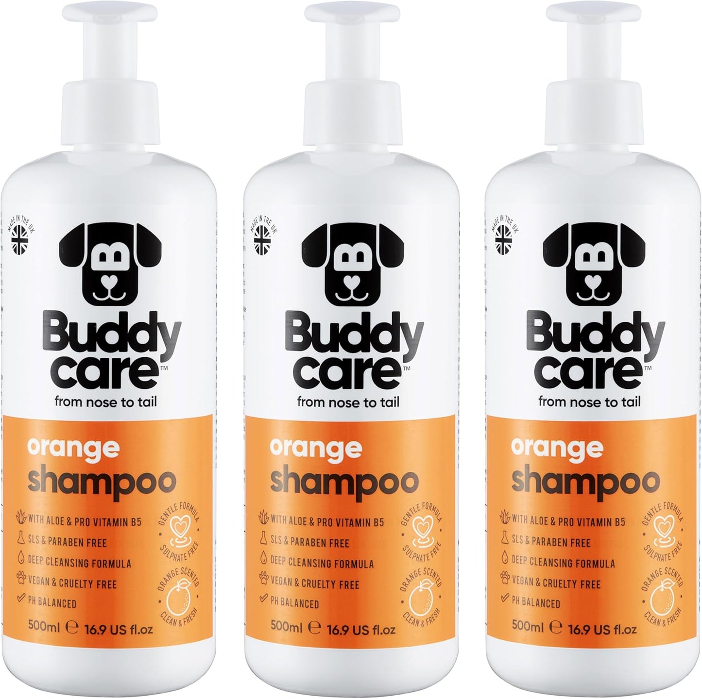 Orange Dog Shampoo by Buddycare | with Aloe Vera and Pro Vitamin B5 (50.72oz)