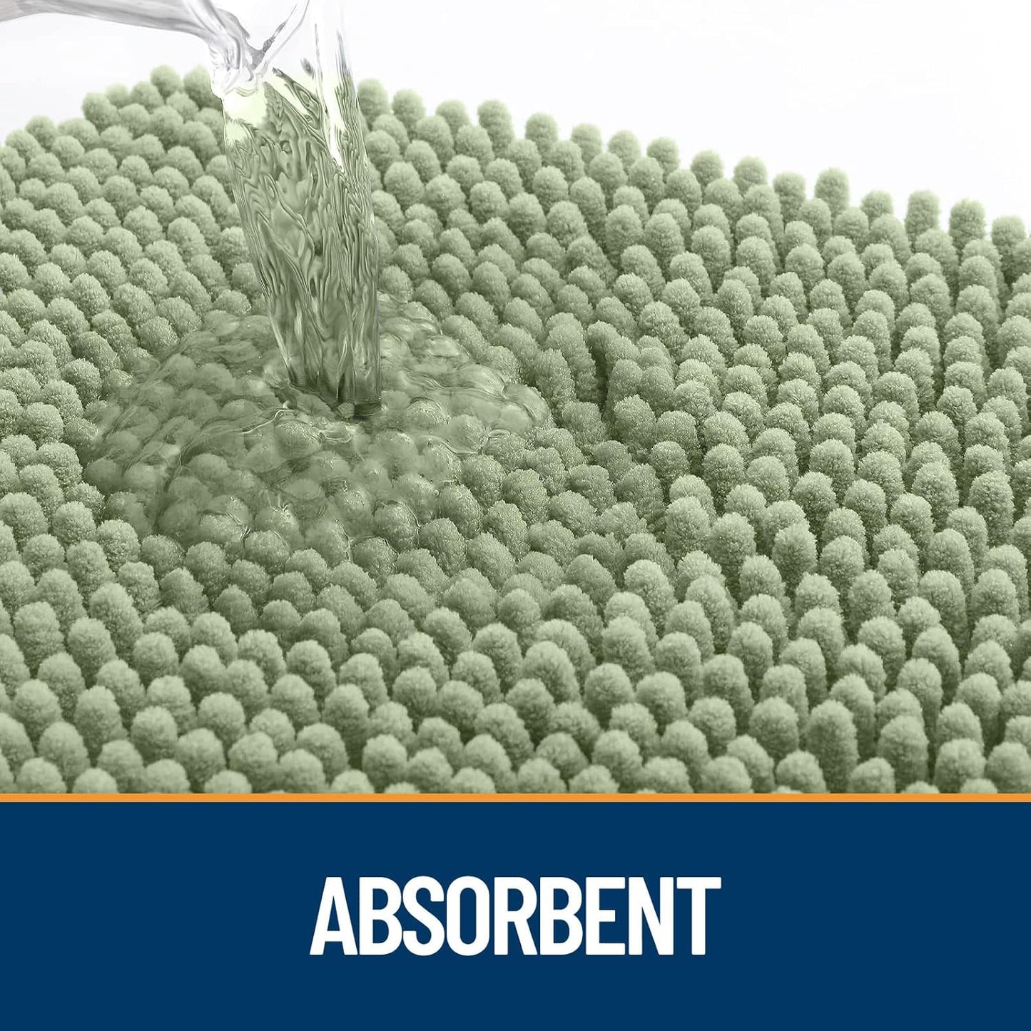 OLANLY Door Mat for Muddy Dog Paws 30x20, Ultra Absorbent Chenille Mud Doormat with Paw Print Design, Non-Slip Washable Doormat for Indoor Entryway, Quick-Dry Pet Bed Mats for Dirty Dogs, Sage Green