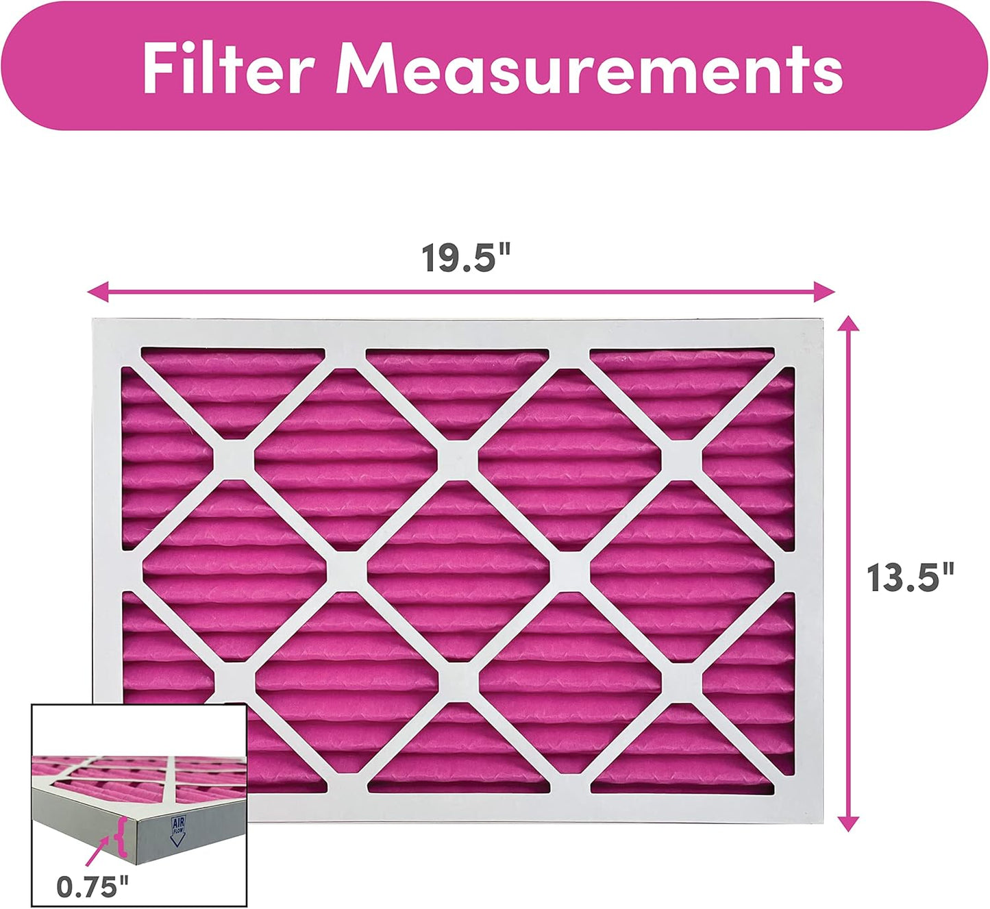 Colorfil 14x20x1 Air Filter (6-Pack) | Made in the USA | Color Changing | Remove Cat and Dog Odor | MERV 8 for Pet Hair Dander and Dust | 13.5"x19.5"x0.75" Exact Size