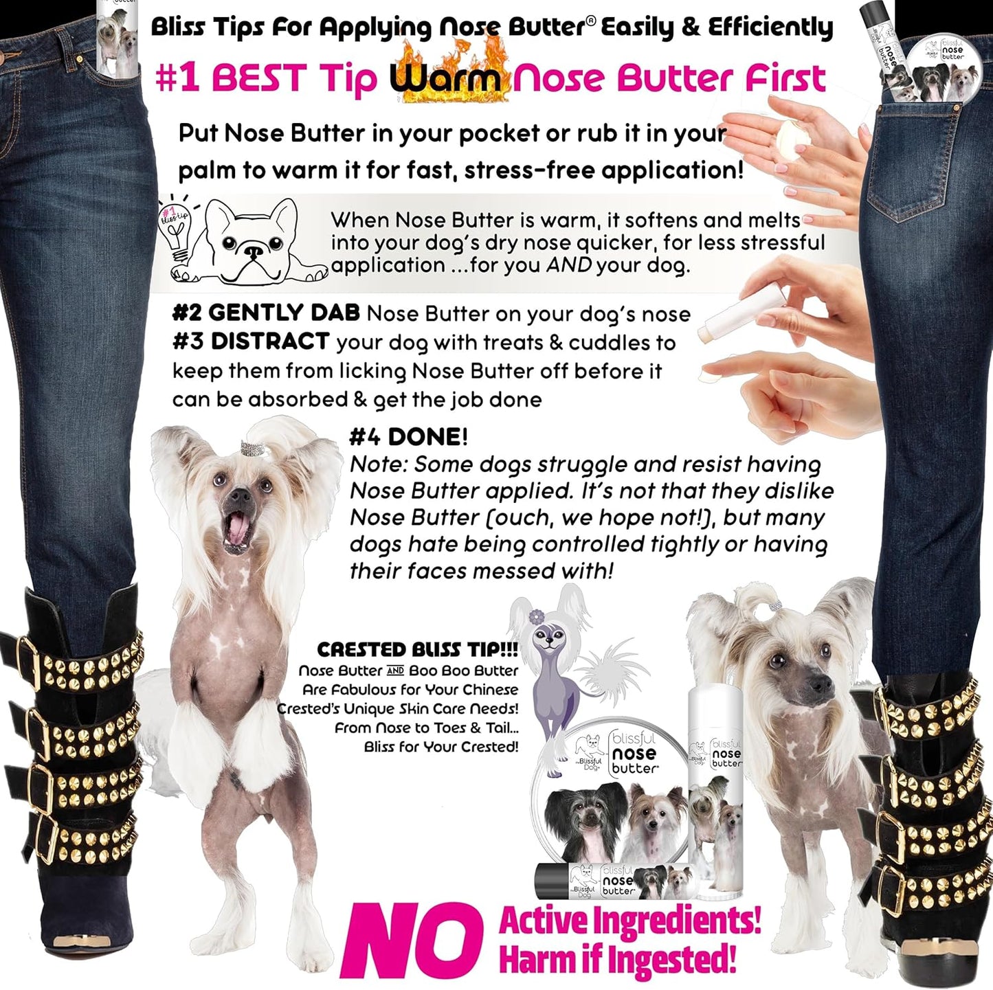 The Blissful Dog Chinese Crested Unscented Nose Butter, 2-Ounce