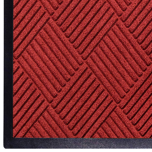 M+A Matting WaterHog Diamond | Commercial-Grade Entrance Mat with Rubber Border – Indoor/Outdoor, Quick Drying, Stain Resistant Door Mat (Solid Red, 4' x 8')