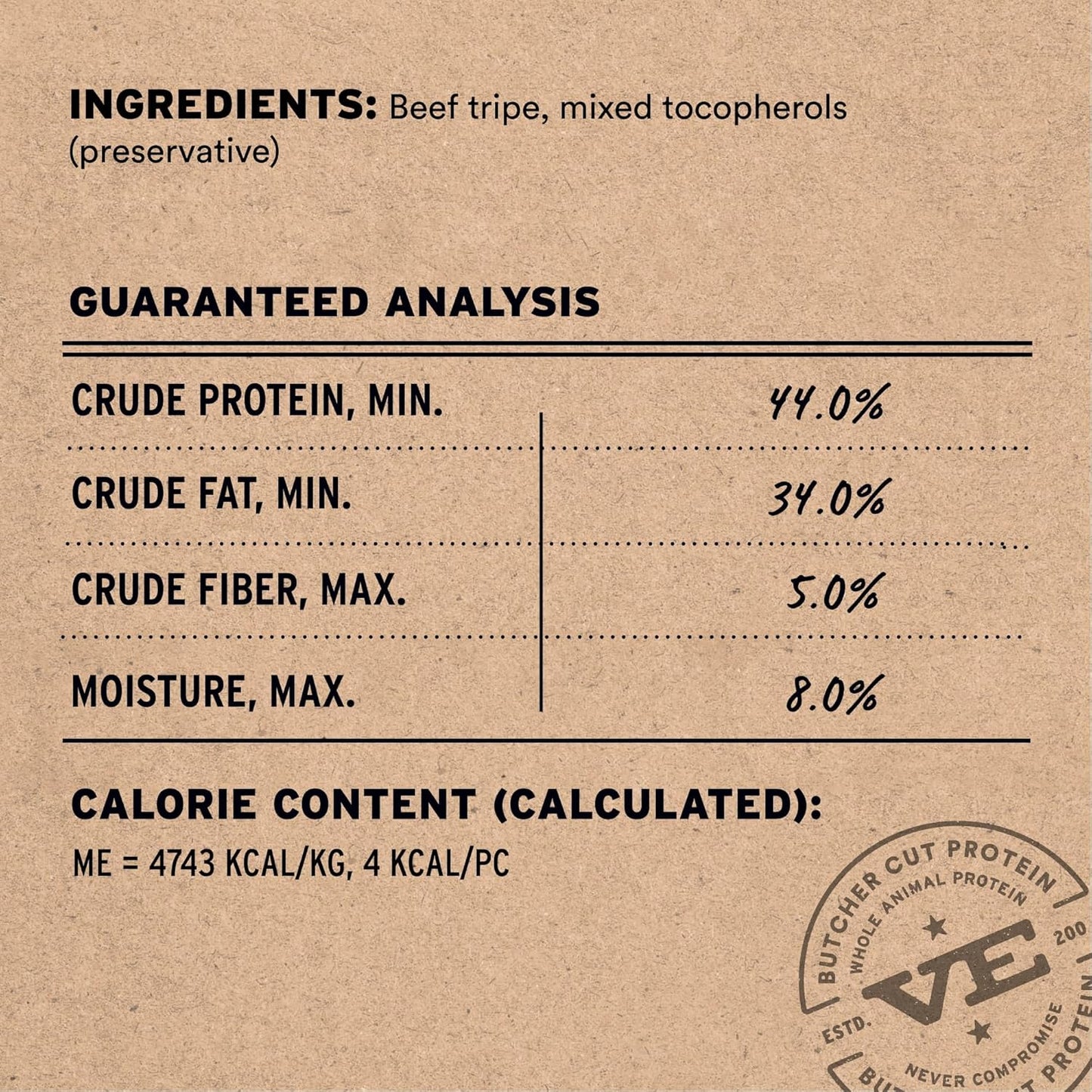 Vital Essentials Beef Tripe Nibs Dog Treats, 14 oz | Freeze-Dried Raw | Single Protein | Premium Quality High Protein Training Treats | Grain Free, Gluten Free, Filler Free