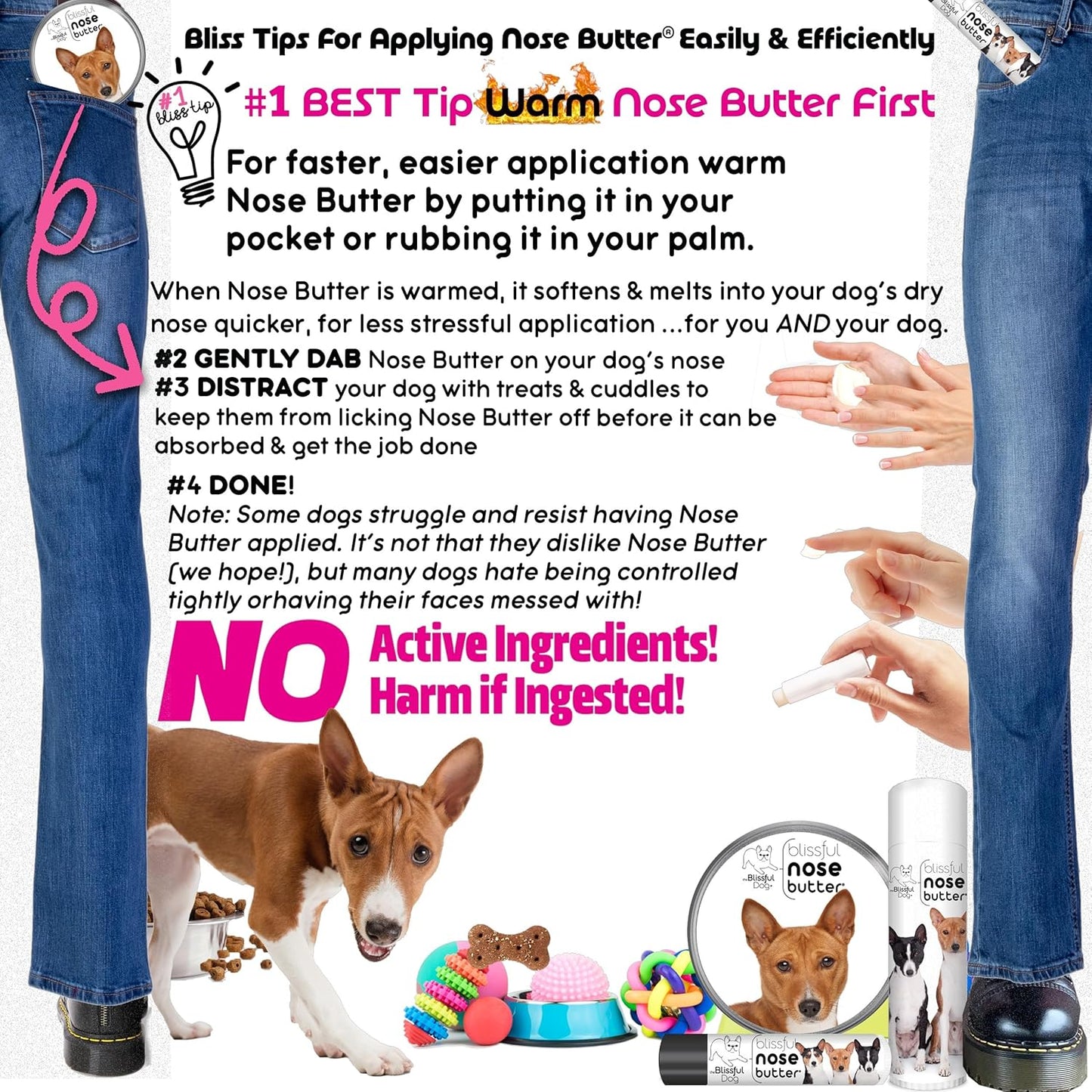 The Blissful Dog Basenji Unscented Nose Butter - Dog Nose Butter, 1 Ounce