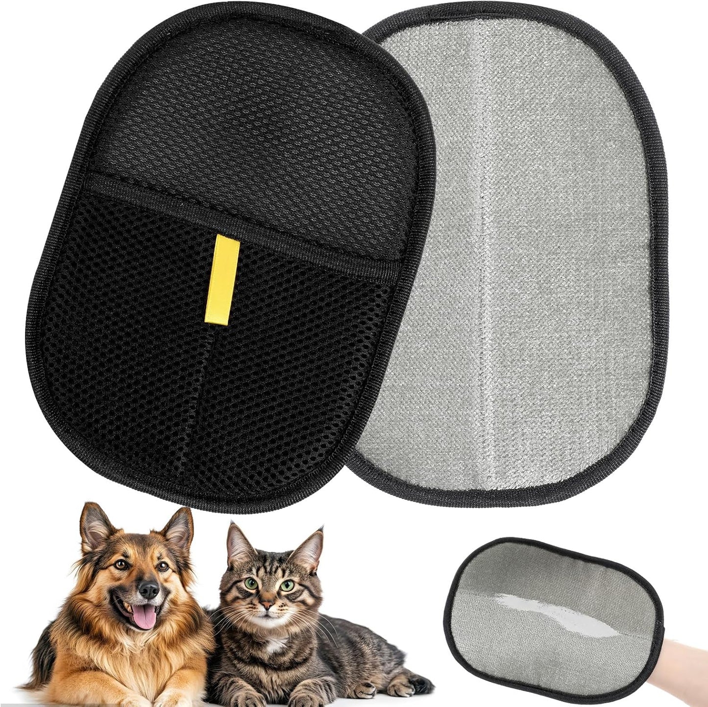 2Pcs Pet Hair Removal Gloves, Reusable Pet Cat Dog Hair Removal Grooming Gloves, Electrostatic Cat Grooming Glovee for Hairs Removals, for Couch, Furniture, Carpet, Car Seat