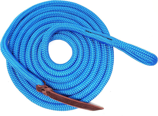 Double Braid Lead Rope with Eye Splice Loop, 12-14FT Lengths (Blue, 14 ft.)