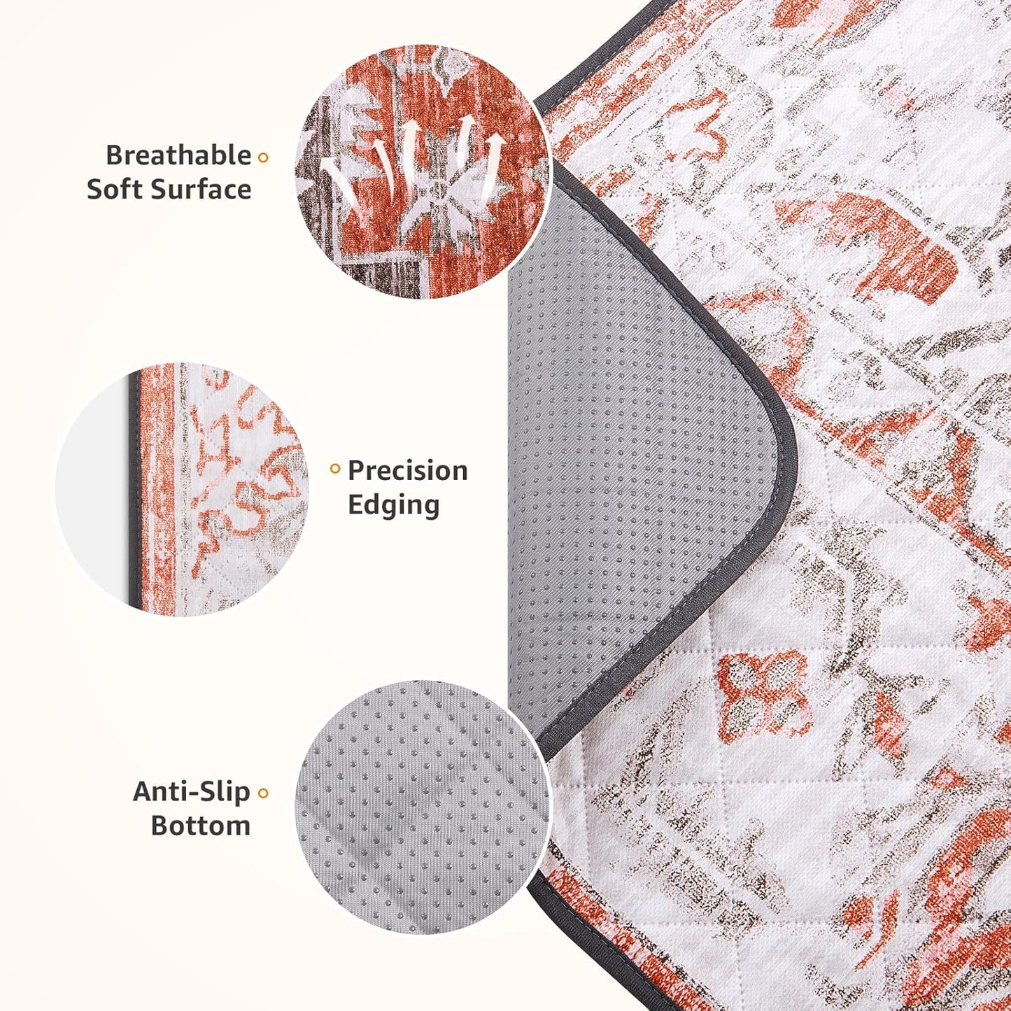 LOOBANI Reusable Pee Pads for Dogs, 2 Pack Super Absorbent Washable Puppy Pee Pads, Waterproof Non-Slip Whelping Pad for Floor Playpen Crate Couch-18 x24 (Red-Orange)