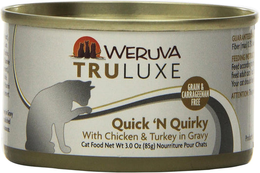 Weruva Truluxe Cat Food, Quick 'N Quirky with Chicken & Turkey in Gravy, 3Oz Can (Pack of 24)