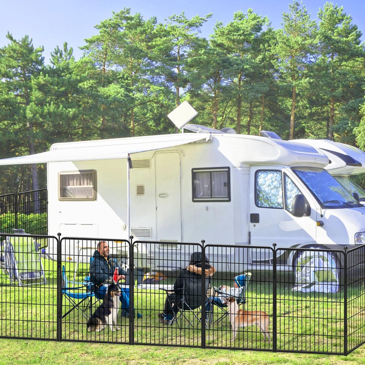 Dog Playpen 40 inch 36 Panels Indoor Outdoor Dog Pen for Large/Medium/Small Dogs Heavy Duty Metal Dog Fence Outdoor for Yard, Puppy Playpen with Door Portable Pet Fence for RV Camping Yard