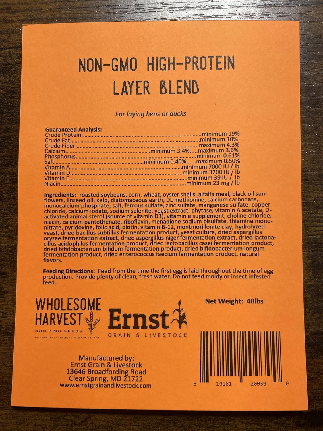 Non-GMO High-Protein Layer Blend 40 lb