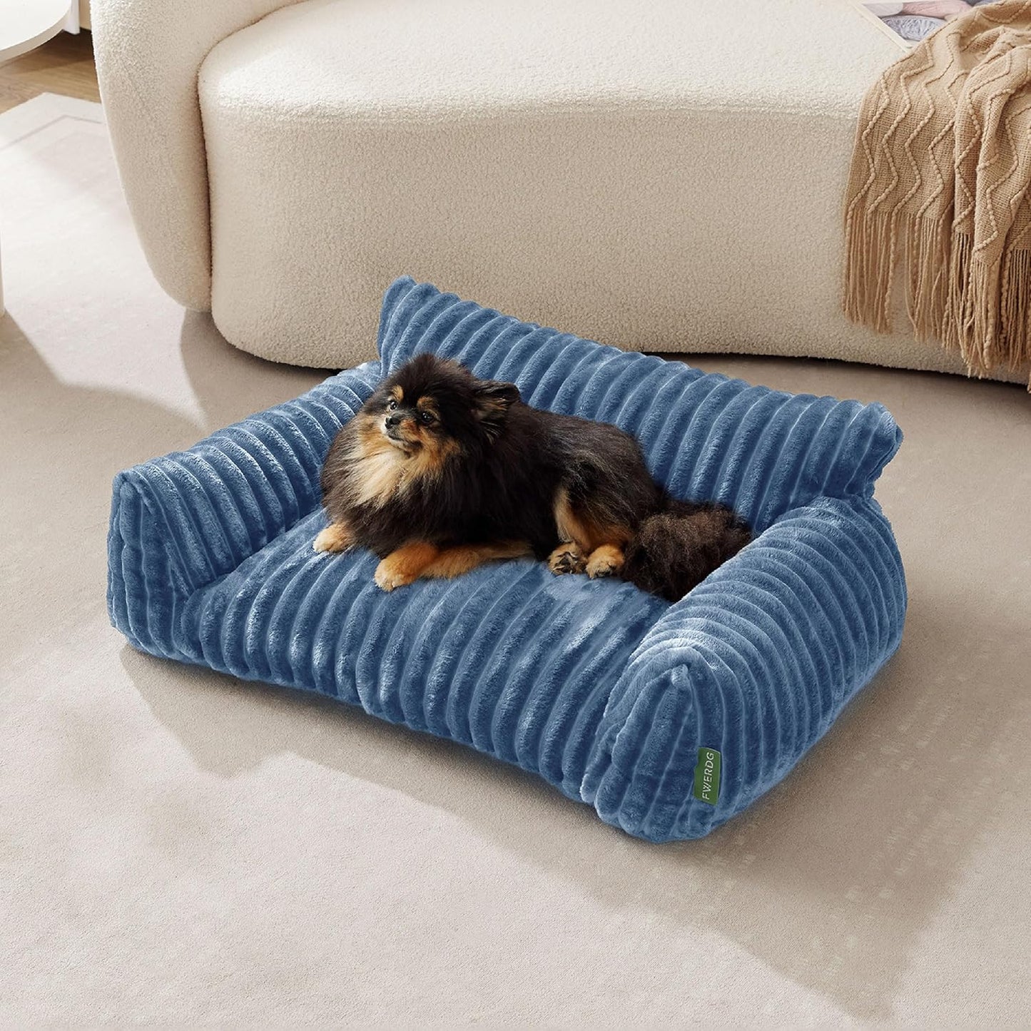 Cute Couch Bed for Pets, Supportive Cat Sofa for Indoor Cats, Medium Dog Sofa Bed for Medium Dogs, Blue, 30 inches
