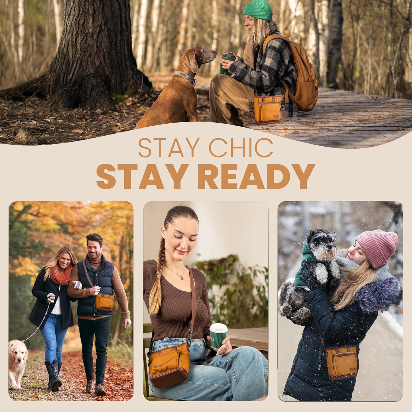 BEAU&FUR Dog Treat Pouch with Clicker for Training - Hands-Free Dog Treat Bag with Magnetic Closure, Built-in Poop Bag Holder Pocket