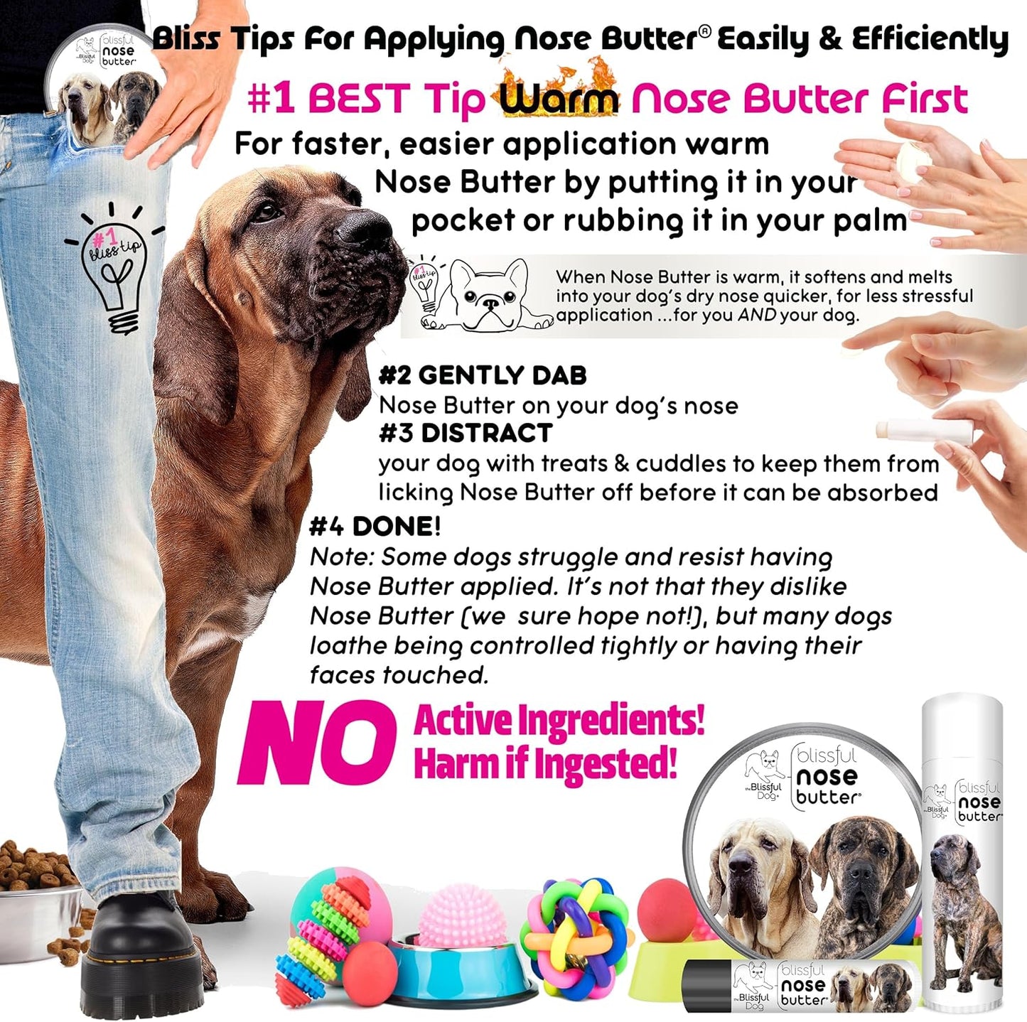 The Blissful Dog Fila Brasilerio Unscented Nose Butter - Dog Nose Butter, 8 Ounce