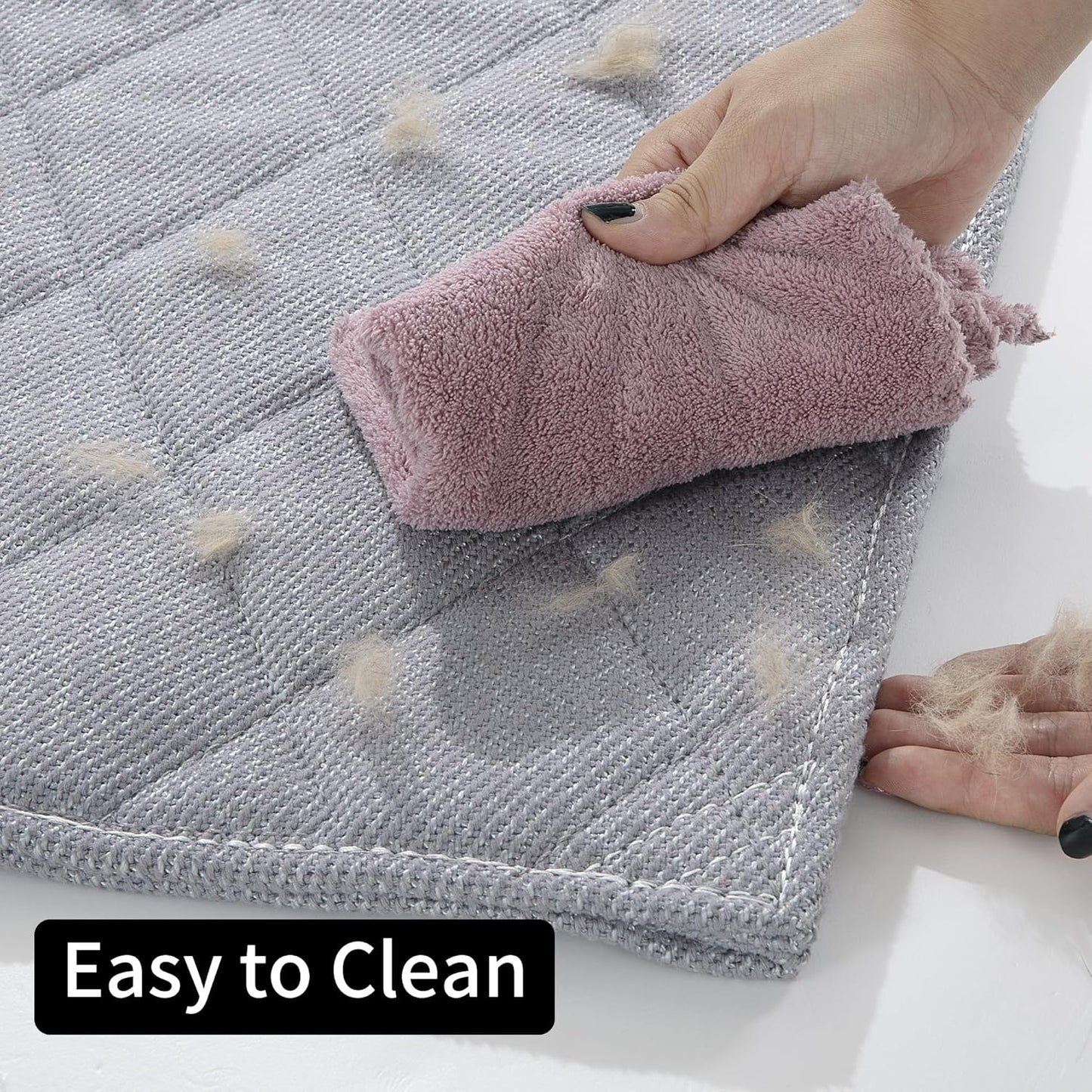 MABOZOO Indestructible Dog Beds - Chew Proof Crate Pad for Aggressive Chewers, Machine Washable Quilted Mat, Durable for Small Dogs, Grey Kennel Pad (28x47 in)