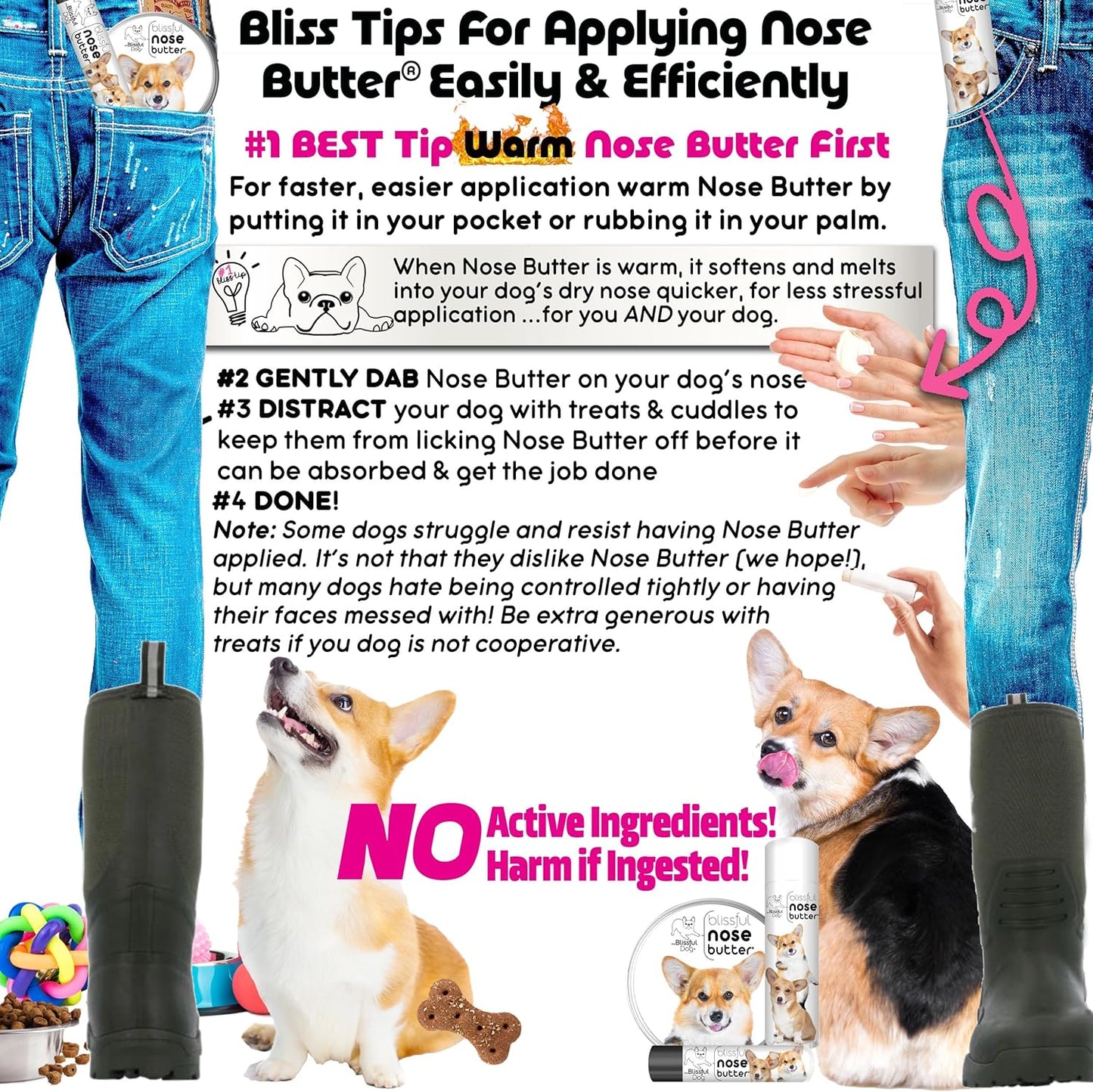 The Blissful Dog Corgi Unscented Nose Butter, 8-Ounce