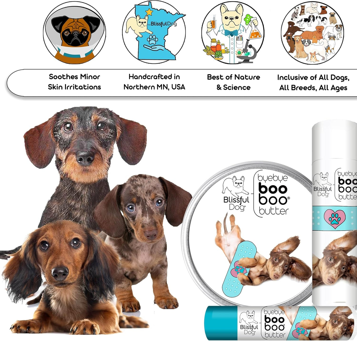 The Blissful Dog 2 oz TIN Dachshund Booboo Butter