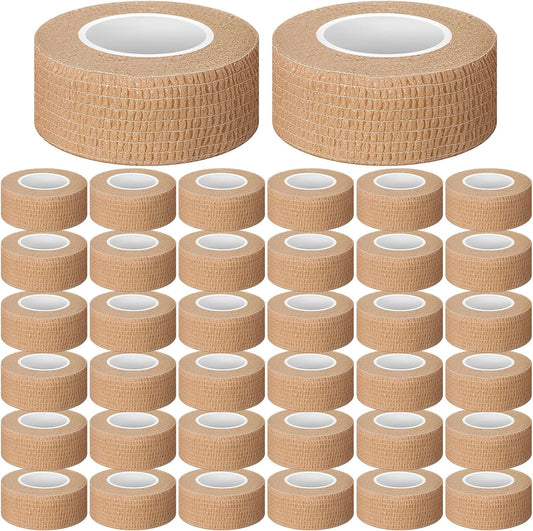 Treela 36 Pcs Self Adherent Bandage 1" X 5 Yard Wrap Breathable Cohesive Bandage Elastic Adhesive Tape for Stretch Athletic Sports Wrist Ankle(Nude)