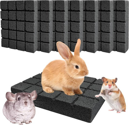 Hamiledyi 8PCS Rabbit Scratching Pads Bunny Lava Grinding Claw Pads Small Animal Foot Pads Hamster Scratch Board Chew Toys for Gerbil Chinchilla Hedgehog Guinea Pig Cage Accessories