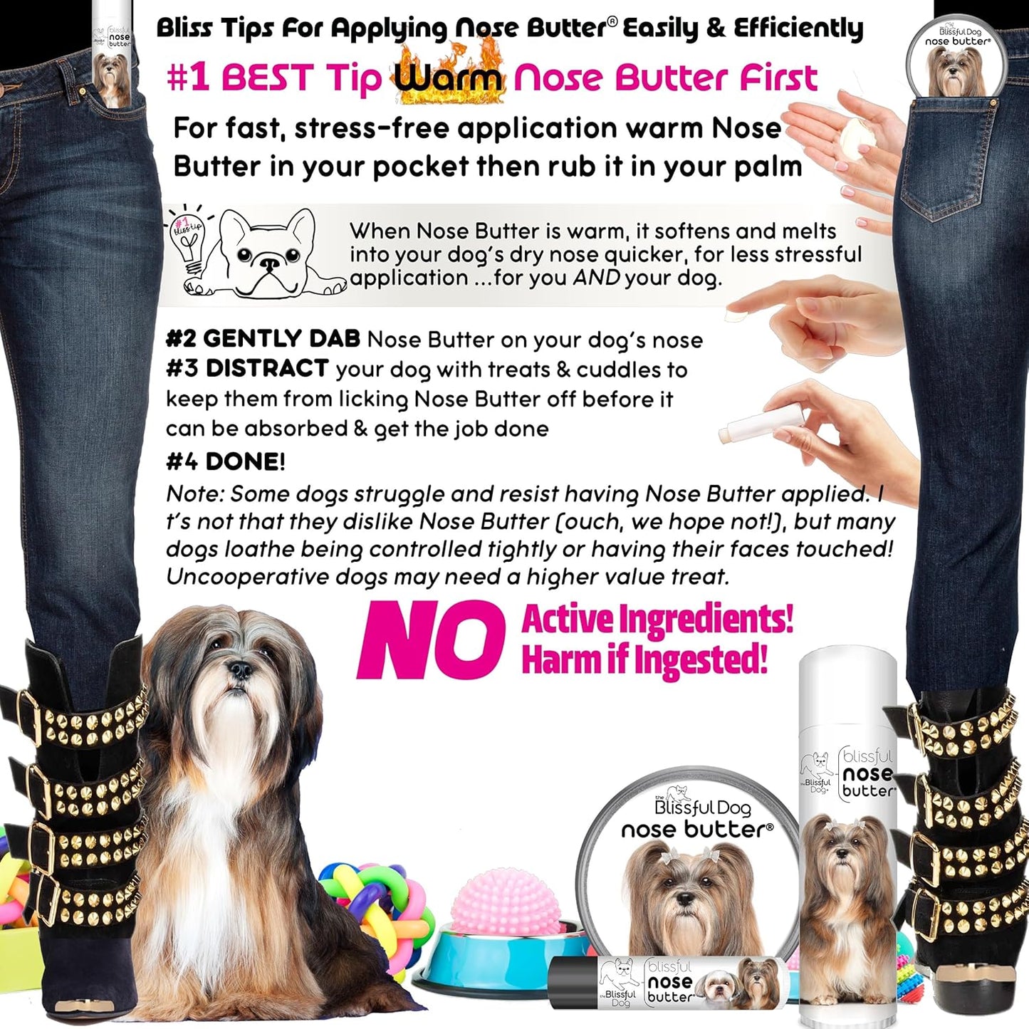 The Blissful Dog Lhasa Apso Unscented Nose Butter - Dog Nose Butter, 16 Ounce