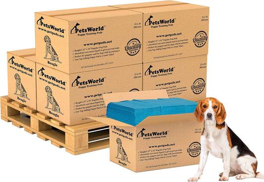 PETSWORLD Puppy Pads, 23x36 Inch, 1800 Count - Puppy Pee Pads for Dogs, Tear Resistant, Economy Value, Super-Absorbent Polymer Gel Core, Perfect for Puppies, Smaller Dogs