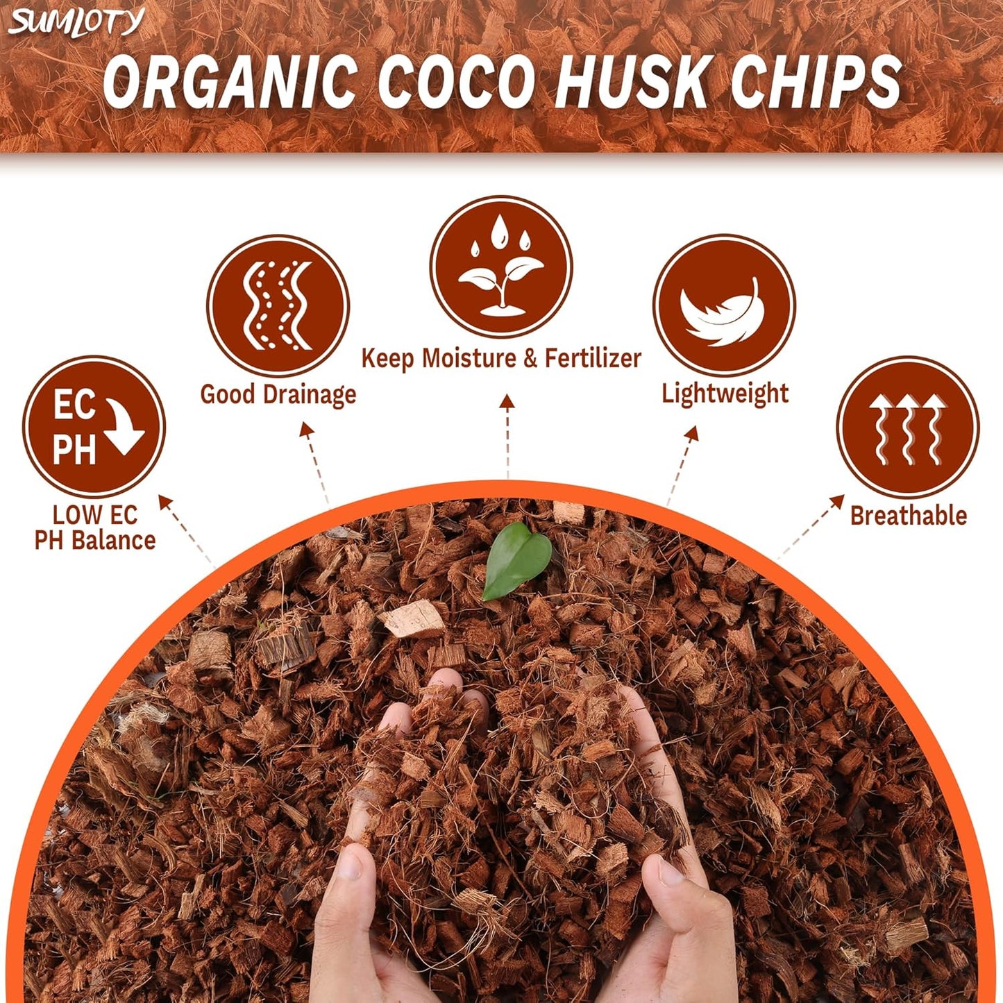 Coco Chips for Plant - COCOUNT SHEL 9 Pack Organic Coconut Husk Chips with Low EC & PH Balanced, High Expansion Coconut Substrate Coco Husk Mulch for Garden, Flowers and Reptile